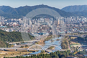 Cityscape of Daejeon capital of South Chungcheong province in South Korea
