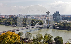 UFO Bridge in Bratislava, Slovakia.