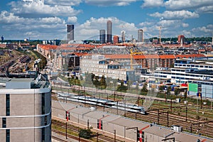 Cityscape at Daytime Featuring a Train, Located in Copenhagen.