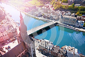 Cityscape of Dinant with Pont Charles de Gaulle