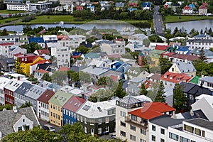 Cityscape of downtown Reykjavik, Iceland.