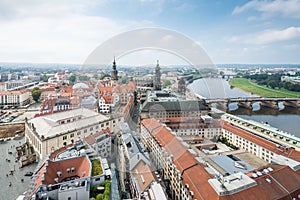 Cityscape of Dresden and River Elbe