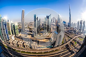 Cityscape of Dubai with modern futuristic architecture , United Arab Emirates