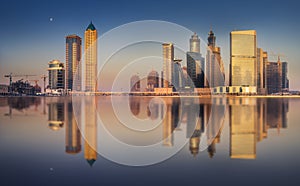 Cityscape of Dubai and panoramic view of Business bay, UAE