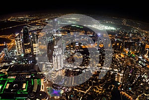 Panoráma města z Dubaj v během noc 