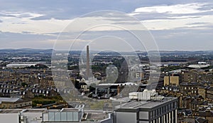 Cityscape Edinburgh skyline old & new architecture