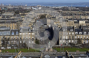 Cityscape Edinburgh skyline old and new architecture