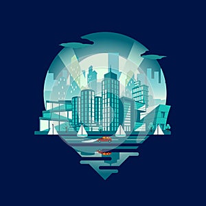 Cityscape Emblem Daylight version vector