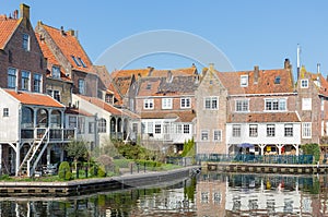 Cityscape Enkhuizen, Dutch historic city at lake IJsselmeer