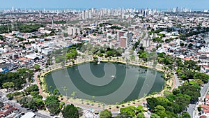 Cityscape of famous lagoon at Joao Pessoa city at Northeast Brazil.