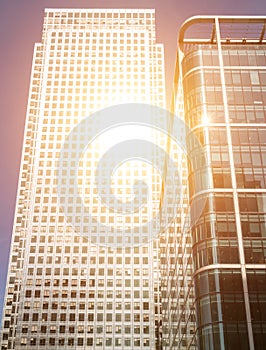 Cityscape featuring modern office exterior from a low angle at s