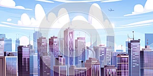 Cityscape flat building skyline vector background