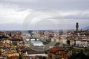 cityscape of florenze with old bridge