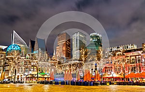 Cityscape of the Hague from Het Plein Square. The Netherlands