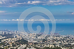 The Cityscape of Haifa At Day, Aerial View, Israel