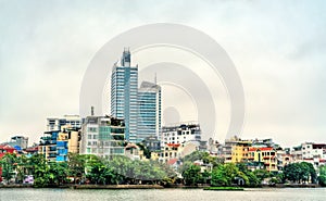 Cityscape of Hanoi at Truc Bach Lake, Vietnam
