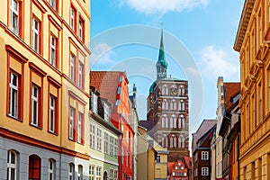 Cityscape of the Hanseatic city Stralsund, Germany