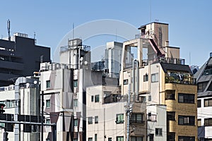 cityscape with high rise residential buildings in Tokyo