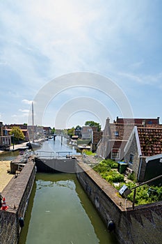 Cityscape of Hindeloopen, the Netherlands