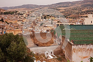 Cityscape of the historic Fez city, Morocco