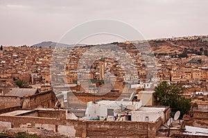 Cityscape of the historic Fez city, Morocco