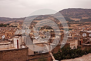 Cityscape of the historic Fez city, Morocco