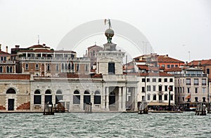 Cityscape with historical facades in Venice.