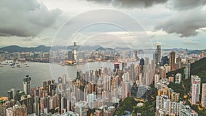 a cityscape of Hong Kong and Kowloon, June 26 2023