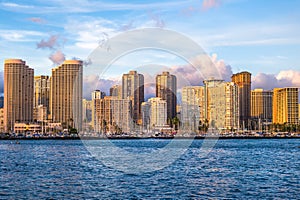 Cityscape of honolulu in oahu island, hawaii, us