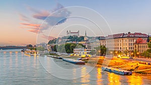 Cityscape image of downtown Bratislava, capital city of Slovakia