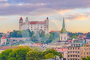 Cityscape image of downtown Bratislava, capital city of Slovakia