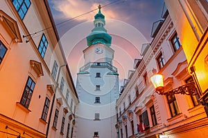 Cityscape image of downtown Bratislava, capital city of Slovakia