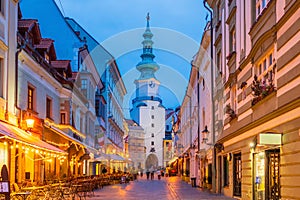 Cityscape image of downtown Bratislava, capital city of Slovakia