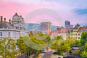 Cityscape image of downtown Bratislava, capital city of Slovakia