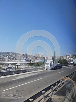 Cityscape of instanbul from a bus ride photo