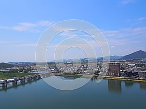 Cityscape of Inuyama city in Aichi, Japan