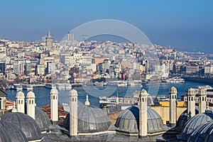 Cityscape of Istanbul in summe