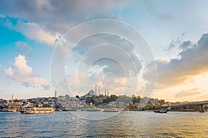 Cityscape of Istanbul at sunset