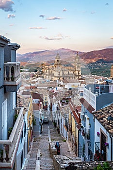 Cityscape of Jaen at dusk