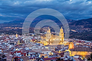 Cityscape of Jaen in the evening