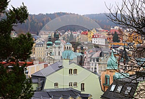 Cityscape of Karlovy Vary with Saint Mary Magdalene church