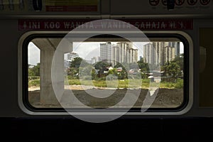 Cityscape of Kuala Lumpur from the KTM train line, Malaysia