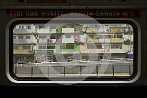 Cityscape of Kuala Lumpur from the KTM train line, Malaysia