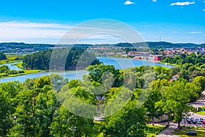 Cityscape of kungalv town in Sweden