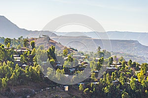 The cityscape of Lalibela, Ethiopia