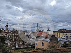 Cityscape of Linz on a cloudy day, Austria