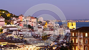 Cityscape of Lisbon, Portugal, seen from Miradouro Sao Pedro de