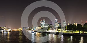 Cityscape of London at night