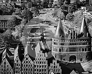 Cityscape of Lubeck, the city in the northern part of Germany