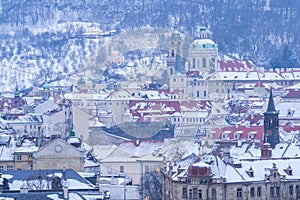 Cityscape of Mala Strana district in Prague